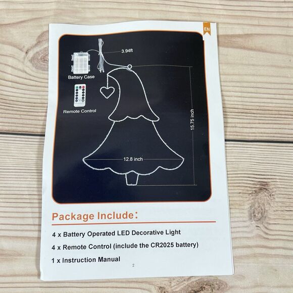 4 Pack LED Christmas Tree Window Silhouette 16” Lighted Decoration Green Remote - Picture 11 of 13